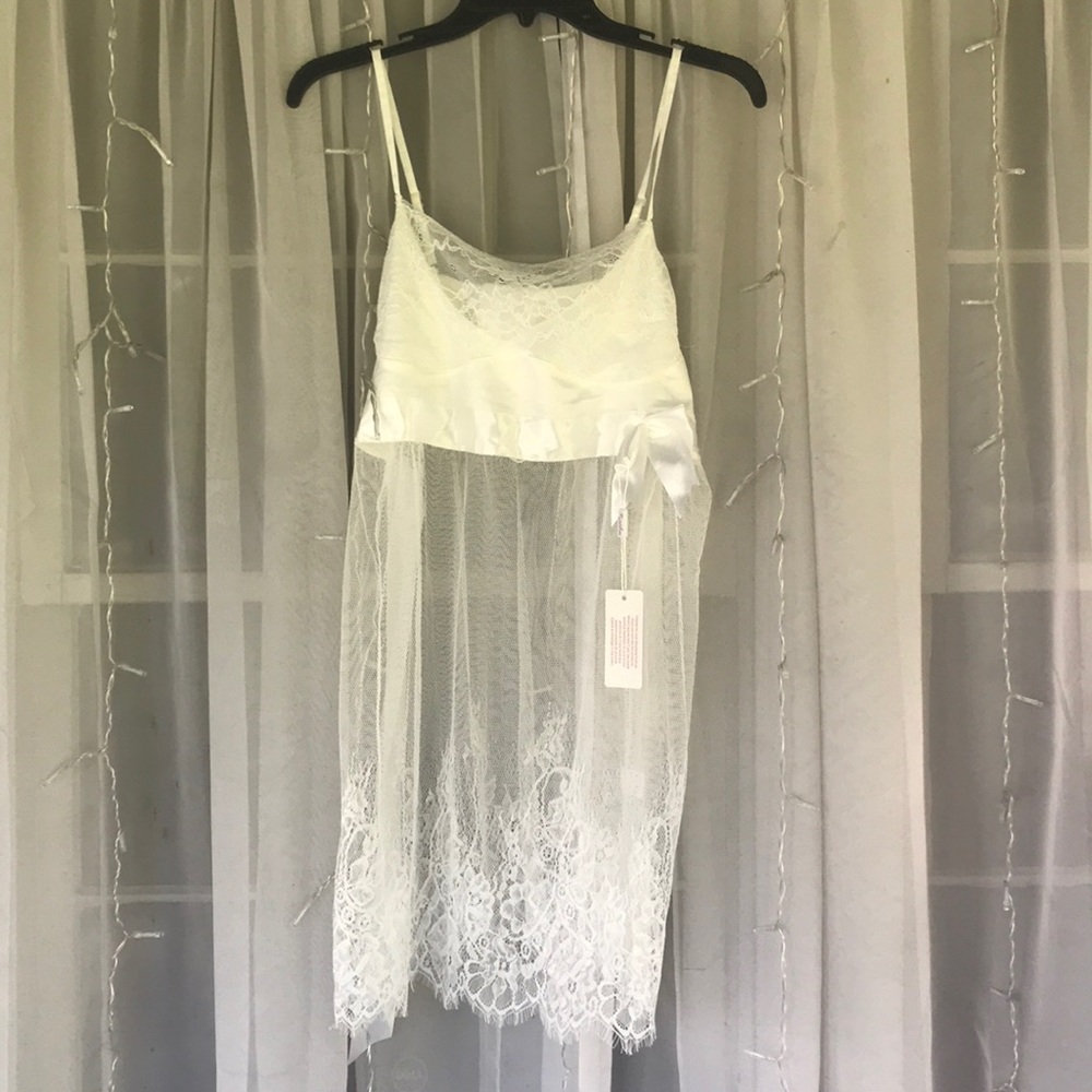 NWT white lace babydoll